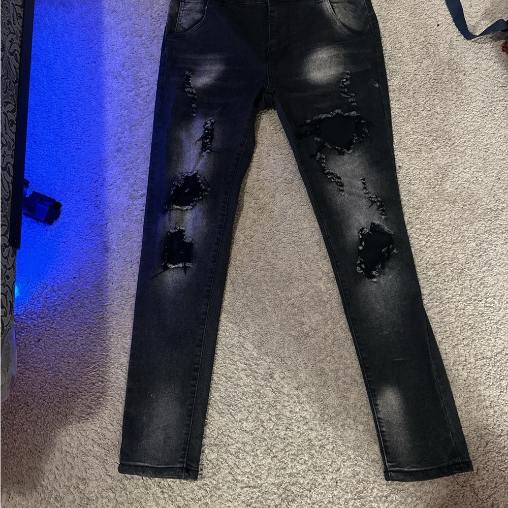 Black Skinny Distressed Jeans